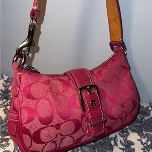 Coach Fuchsia and Orange Shoulder Bag